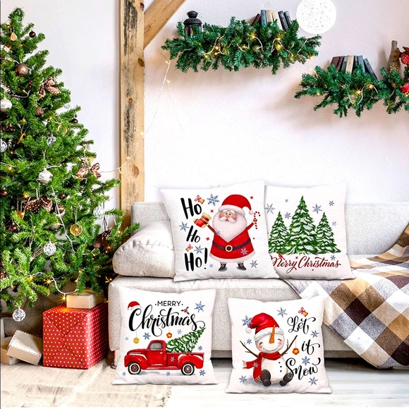 Christmas Pillow Covers Set of four - Picture 1 of 3